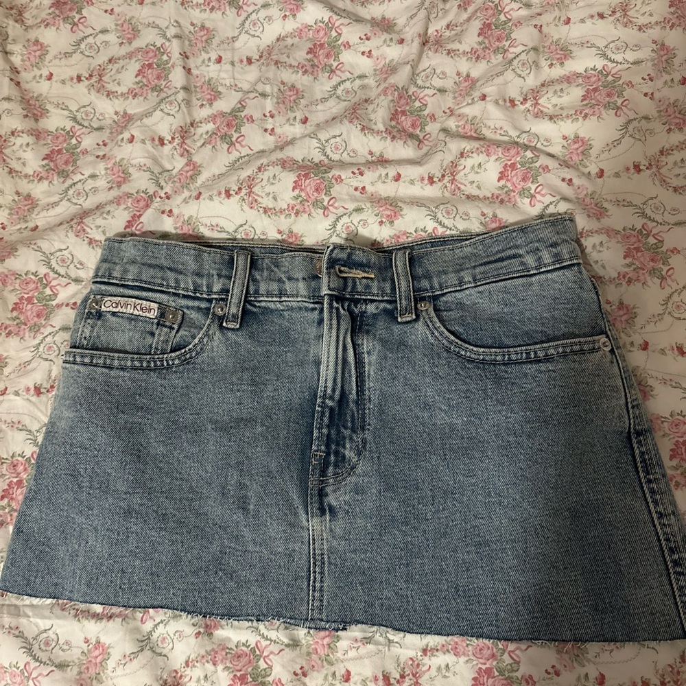 Calvin Klein Women's Light Blue Mini Skirt